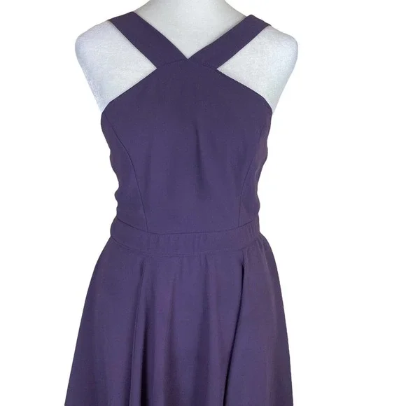 Lulus Forevermore Skater Dress In Dusty Purple Mini Halter S - Picture 3 of 8